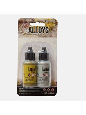 Tim Holtz Ranger Alloys Reflective Metallic Inks Gilded Foundry  0.5 Fl Oz Set